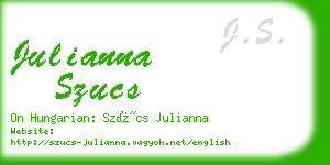 julianna szucs business card